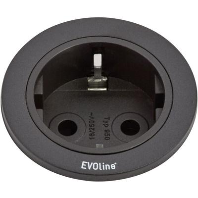 Evoline - 159280000900 Einbau-Steckdosenleiste 1fach Schwarz 1 St. Image