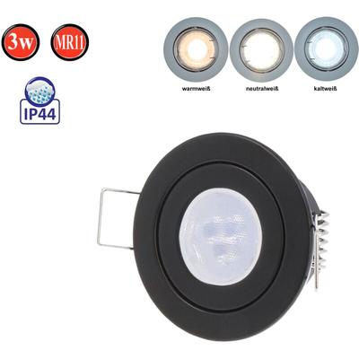 IP44 Einbaustrahler Set GU4 MR11 Leuchte Spot Einbaurahmen Wasserdicht Lampe Rund Schwarz aus Image