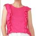 J. Crew Tops | J. Crew Women’s Size Small Knit Goods Pink 100% Linen Ruffled Tank Top | Color: Pink | Size: S