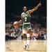 Nate "Tiny" Archibald Boston Celtics Unsigned Pointing in Green Photograph