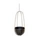 Ivyline Indoor Kensington Brass Tall Hanging Planter - Black - Lightweight, Stylish & Waterproof Premium Quality Mild Steel Flower Pot - H60cm x D24cm