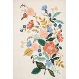 Black 45 x 27 x 0.38 in Area Rug - Rifle Paper Co. x Loloi Les Fleurs LES-04 Ivory/Multi Rug Wool | 45 H x 27 W x 0.38 D in | Wayfair