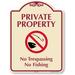 SmartSign Private Property, No Trespassing Signaturesign Aluminum in Red/Indigo | 24 H x 18 W x 0.63 D in | Wayfair K-0407-BurNor