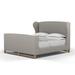 Tandem Arbor Herbert Wingback Upholstered Bed w/ Footboard Linen in Gray | 59 H x 81 W x 93 D in | Wayfair 102-10-CAL-10-KL-SS-WE