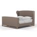 Tandem Arbor Herbert Wingback Upholstered Bed w/ Footboard Linen in Brown | 59 H x 81 W x 93 D in | Wayfair 102-10-CAL-10-KL-PU-WE