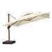 Arlmont & Co. 12 Feet Double Top Deluxe Wood Pattern Square Patio Umbrella, base Included in White/Brown | 108 H x 143.7 W x 143.7 D in | Wayfair