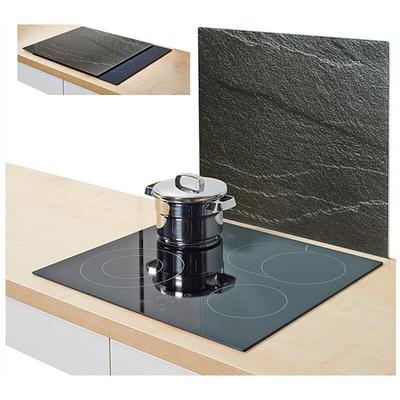 Herdabdeckplatte Schiefer Glas hitzbeständig bis 220°C 56x50cm anthrazit Image