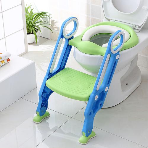 Dyhf - Töpfchentrainer mit Leiter Toilettensitz Kinder-Töpfchen Sitz für Toiletten Grün