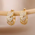 Boucles d'oreilles créoles coeur en acier inoxydable pour femmes bijoux de mariage déclaration