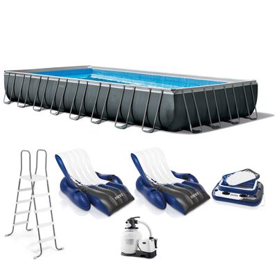 Intex 32' x 16' x 52" Ultra XTR Rectangular Pool w/ 2 Floating Chairs & Cooler - 584