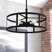 Akron 5L Oil Rubbed Bronze Drum Cage Farmhouse Pendant Light - 20-in. W x 16.75-in. H x 20-in. D