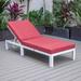 LeisureMod Chelsea White Aluminum Chaise Lounge Chair With Cushions