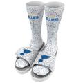 Men's ISlide White St. Louis Blues Speckle Socks & Slide Sandals Bundle