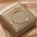 Bracelets coréens étoiles lune pour femmes mignon chaton fleurs Zircon Bracelet perlé Bracelet