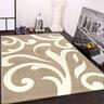 Designer Teppich mit Konturenschnitt Modern Beige Creme 80x150 cm - Paco Home