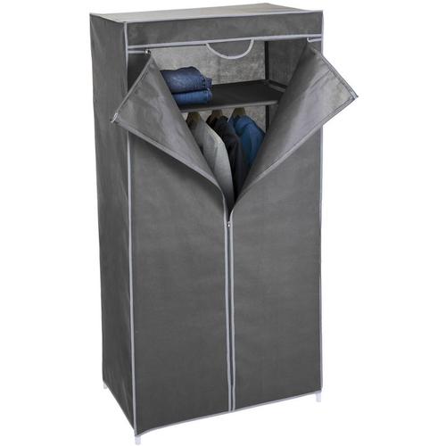 Stoff Kleiderschrank grau 160 cm - Stoffschrank Faltschrank Garderoben Schrank