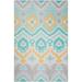 Blue 144 x 108 x 0.19 in Area Rug - Bungalow Rose Ikat Machine Woven/Orange/White Area Rug Chenille | 144 H x 108 W x 0.19 D in | Wayfair