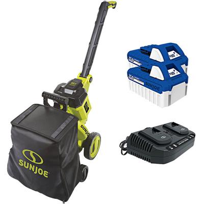 Sun Joe 24V-X2-OGV iON+ Cordless Outdoor Garden Vacuum & Mulcher with 4.0 Ah Batteries and Charger - 48V