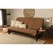 The Twillery Co.® Stratford Queen 87" Wide Loose Back Futon & Mattress Wood/Solid Wood/Polyester in Brown | 44 H x 87 W x 31 D in | Wayfair
