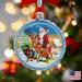 The Holiday Aisle® Santa w/ Elves Holiday Shaped Ornament Glass in Blue/Green/Red | 3.5 H x 3 W x 1 D in | Wayfair 1559331172774EED9916447311EF05BE