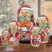 The Holiday Aisle® 5 Piece Costarakis Figurine Set Wood in Brown/Green/Red | 6.5 H x 3.25 W x 3.25 D in | Wayfair D1DD6746334A48149D958F6B2DB86471