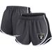 Women's Nike Charcoal Las Vegas Raiders Plus Size Logo Performance Tempo Shorts