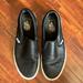 Vans Shoes | Black Perforated Leather Vans | Color: Black/White | Size: 10