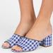 J. Crew Shoes | J. Crew Gingham Checked Heeled Slide Sandal 8 Shoes | Color: Blue/Red/White | Size: 8