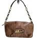 Coach Bags | Coach Kristin Leather Brown Flap Shoulder Bag Mixed Chain Handle Purple Lining | Color: Brown | Size: Os