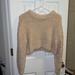 Urban Outfitters Sweaters | Brand New Uo Cropped Fuzzy Sweater | Color: Cream/Tan | Size: S
