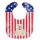 Caroline's Treasures Patriotic USA Baby Bib, English Bulldog White, Large