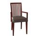 Saloom Furniture Skyline Slat Back Arm Chair Wood/Upholstered in Indigo/Brown | 36 H x 20 W x 22 D in | Wayfair 24AU-Chestnut-Raisin