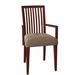 Saloom Furniture Skyline Slat Back Arm Chair Wood/Upholstered in Green/Brown | 36 H x 20 W x 22 D in | Wayfair 24AU-Chestnut-Ramie