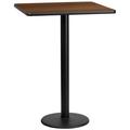 Latitude Run® Jack Square Laminate Table Top w/ Round Table Height Base in Brown | 43.125 H x 30 W x 30 D in | Wayfair