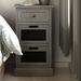 Bay Isle Home™ Mckoy Mid-Century 3 Drawers Nightstand w/ Glass Front, Gray Wood/Glass in Brown/Gray | 27.5 H x 15.75 W x 12.5 D in | Wayfair