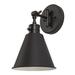 Longshore Tides Moti 1-Light Armed Wall Sconce Metal in Black | 13.1 H x 7.5 W x 8.77 D in | Wayfair 663D00144AE14A6CB35D59C3FFBF9BE4