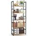 17 Stories Vintage 5 Tier Bookshelf, Tall Bookcase Shelf Storage Rack, Modern Bookshelf in Black | 62.2 H x 23.6 W x 11.8 D in | Wayfair