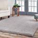 Gray/White 72 x 48 x 1.69 in Area Rug - Latitude Run® Plush Shag Fuzzy Modern Solid Indoor Area Rug or Runner Polypropylene | Wayfair