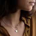Collier de pièces de monnaie superposées pour femmes bijoux en perles faits à la main tour de cou