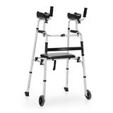 Costway Height Adjustable Rolling Walker With Seat and Armrest Pad