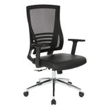 Mesh Back Office Chair with Black Frame and Bonded Leather Seat