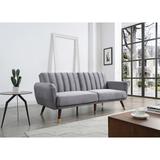 Passion Furniture Siena 83"W Round Arm Velvet Straight Sofa In Pink - 35x83x34