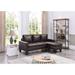 Jenna 76 in. W Flared Arm Faux Leather L Shaped Sofa - 59"L x 76"W x 31"H