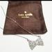 Kate Spade Jewelry | - Kate Spade Sparkling Mini Bow Necklace 18" | Color: Silver | Size: Os