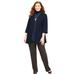 Plus Size Women's Suprema® 3/4-Sleeve Cardigan by Catherines in Navy (Size 0X)