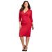 Plus Size Women's Curvy Collection Wrap Dress by Catherines in Classic Red (Size 6X)