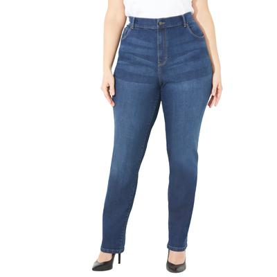 Plus Size Women's Right Fit® Curvy Modern Slim Leg Jean by Catherines in Bombay Wash (Size 34 W)