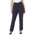 Plus Size Women's Right Fit® Curvy Slim Leg Pant by Catherines in Midnight White Pinstripe (Size 18 W)