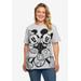 Plus Size Women's Mickey And Minnie Mouse Back To Back T-Shirt Heather Gray by Disney in Grey (Size 1X (14-16))