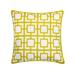 Modern Links Applique 20X20 Indoor Outdoor Decorative Pillow by Levinsohn Textiles in Bright Yellow